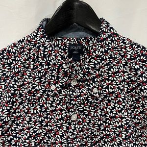 J. Crew 🔥 Floral Short Sleeve Button Down Shirt, Men’s: Large